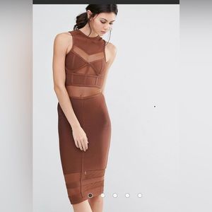 True Decadence Women’s Bandage Midi Dress With Mesh Inserts (Petite) Size: 10